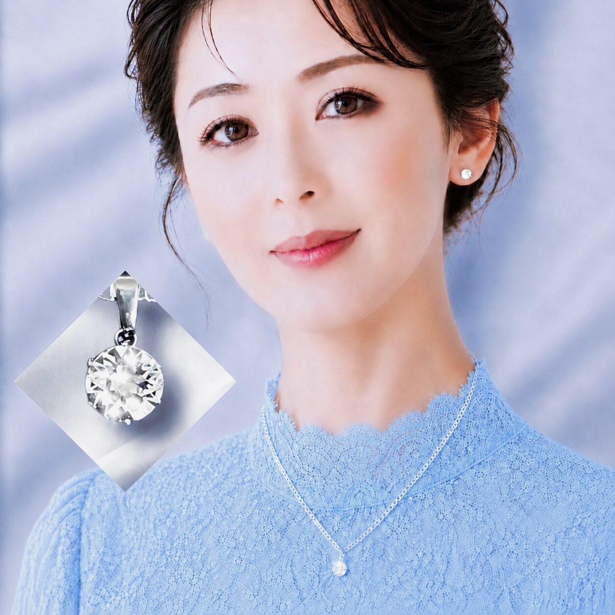 【2WAY】スワロフスキー 1粒ネックレス「ピュアクリスタル」【金属アレルギー対応】シルバーカラーチェーン