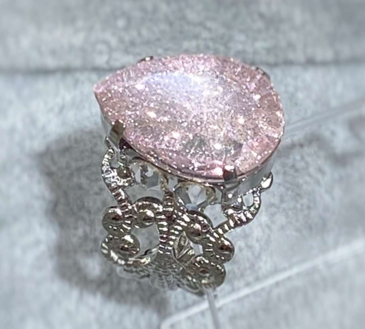 ほんのり桜クリスタル リング